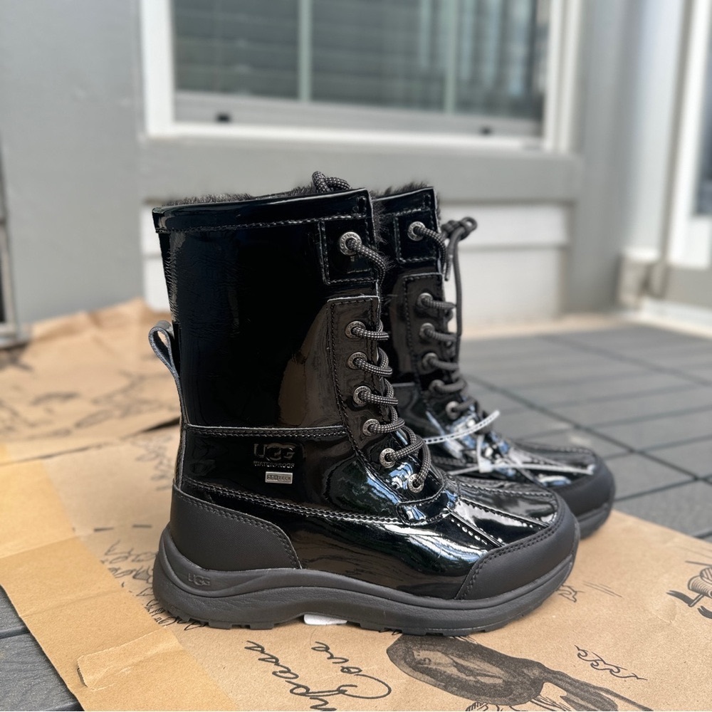 New without box UGG size 6.5 Leather women black waterproof nonslip snow…